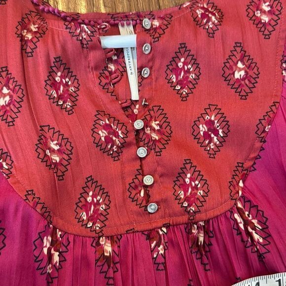 By Anthropologie pink boho dolman sleeve blouse M - Picture 10 of 11